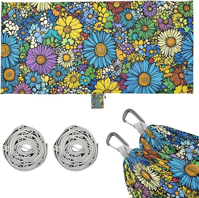 Ukraine Sunflower Beauty Summer Flowers Clolrful 330lb Capacity Camping Hammocks with Tree Straps Fabric Hammock for Outside Patio Backyard Poolside hamaca para adultos