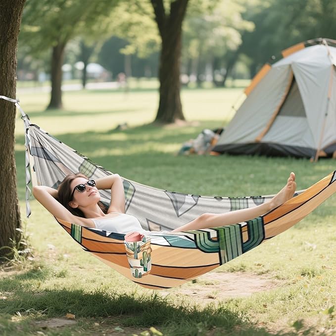 Desert Cactus Scene Hammocks for Camping with Portabl Carry Bag Hanging Hammock Outside Beach Patio Garden