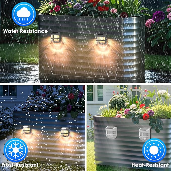 Energetic Solar Powered Garden Lights with Dusk to Dawn Sensors, Gray, 4 Pack