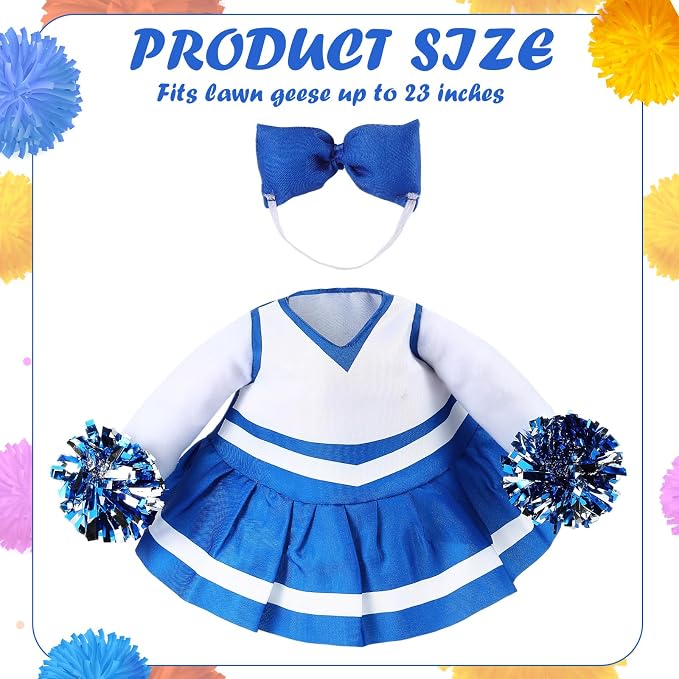 2 Pcs Cheerleader Porch Goose Outfit Clothes Cheerleading for 23" Goose Costume Garden Yard Outdoor Decorations