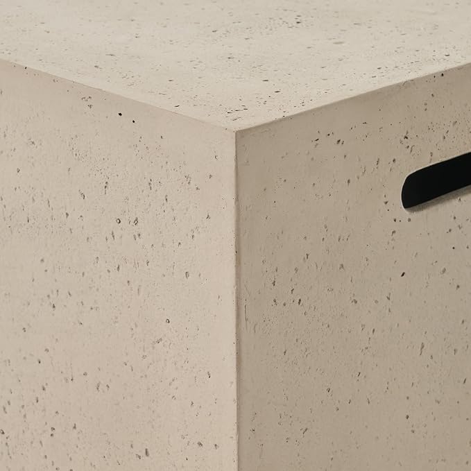 Aidan Outdoor Tank Holder Side Table - Lightweight Concrete - Light Gray
