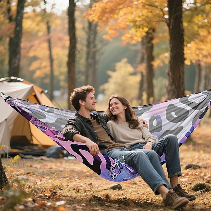 Leopard Print 330lb Capacity Outdoor Hammocks with Tree Straps Cloth Hammock for Outside Patio Backyard Poolside hamacas para Deck