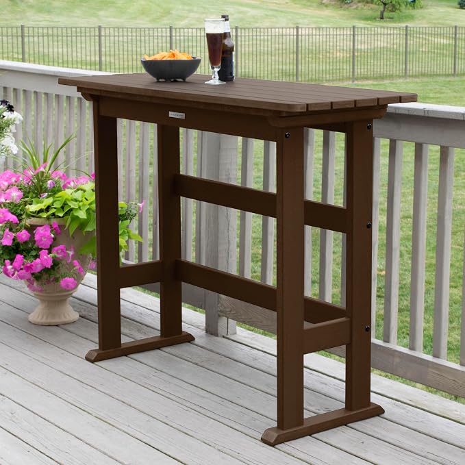 highwood AD-TBL-KS3-ACE Lehigh Bar Height Balcony Table, Weathered Acorn