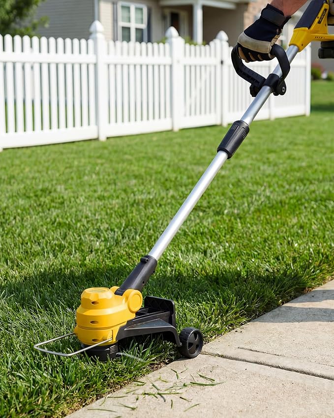 Garvee 20V Grass Trimmer, Dual Lithium Battery 2.0A, 8 Grass Cutting Lines, Portable Electric Grass Cutter, Garden Grass Line Trimmer