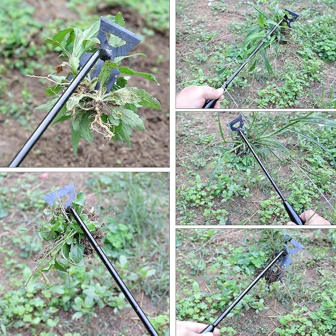 Weed Remover Tool,New Durable Garden Weeding Tools,Portable Garden Weeder Tool for Vegetable Gardening Backyard Farm Planting & Weeding (Black Handle)