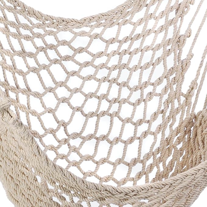 Zingz & Thingz Cozy Comfy Indoor/Outdoor Chair Hammock, 39.25x0.2x46, Cream