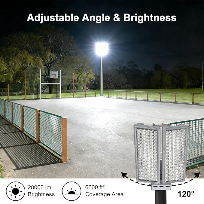 200W Dusk to Dawn Flood Lights Outdoor with Remote, 28000LM LED Parking Lot Light with Photocell, 6500K Daylight LED Barn Lights IP67 Waterproof Stadium Security Light for Garten Backyard