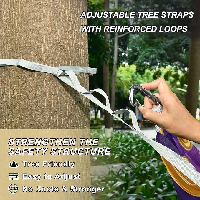 Mardi Gras Carnival Masks Coin Outdoor Hammock with Tree Straps Tree Hammock for Outside Beach Patio Garden