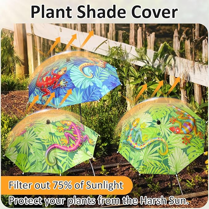 Plant Umbrellas for Outdoor Plants, Large Garden Plant Umbrella Shade Upgraded Adjustable Angle Height for Potted Plants Garden Beds