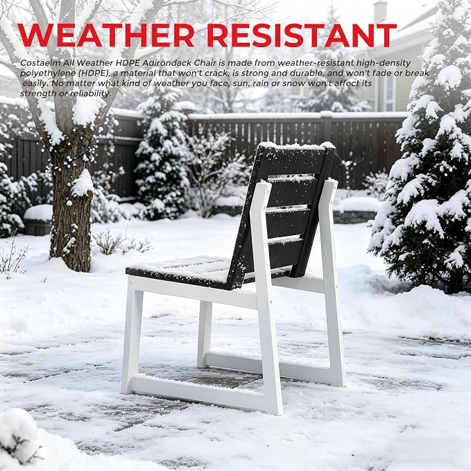 Costaelm Stinson Outdoor Patio HDPE Dining Side Chair, Black