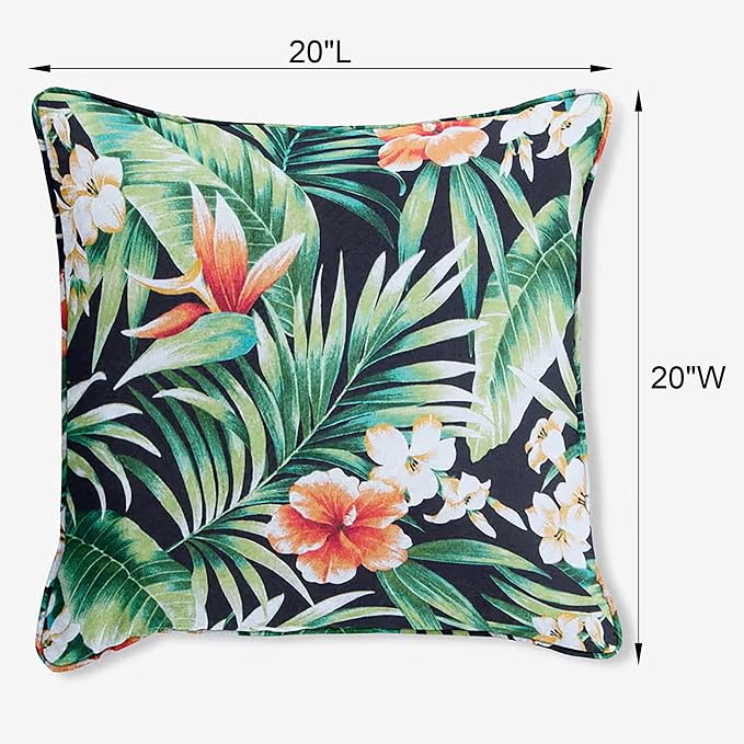 BrylaneHome Bh Outdoor Performance 20" Square Throw Pillow - Cobalt Tropicana