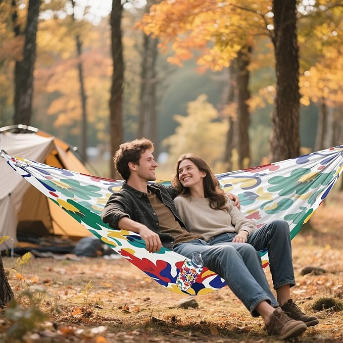 Hammocks for Outside Traditional Mexican Tiles Camping Hammock Portable Hammocks with Tree Straps and Carry Bag Camping Accessories for Hiking Beach Outdoor