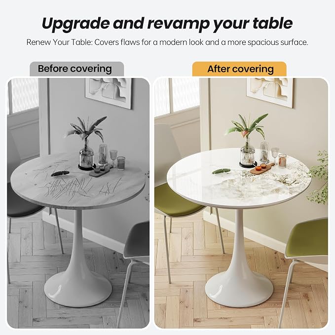 39.3" Round Ivory Sintered Stone Table Top - Heat Resistant Waterproof for Dining Table, Office Desk, Bar, Patio