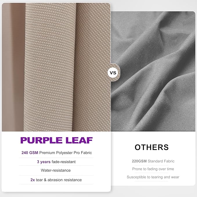 PURPLE LEAF 11' X 8' Swivel Outdoor Patio Aluminum Umbrella with Base Left-right Tilting Cantilever Offset Umbrella with UV Resistant Heavy Duty Fabric for Deck Pool Patio Backyard, Sand Dune