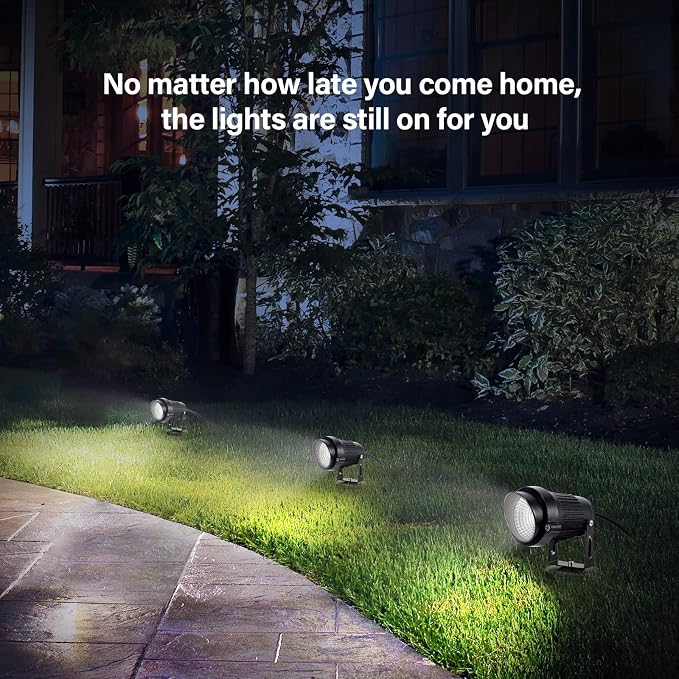 Landscape Lights - 5W 110V Outdoor Spotlight - Waterproof IP65-3000K Cool White LED Landscape Lights - 5ft Cable for Yard Garden Patio Driveway House (Include Spike) (4 Pack)