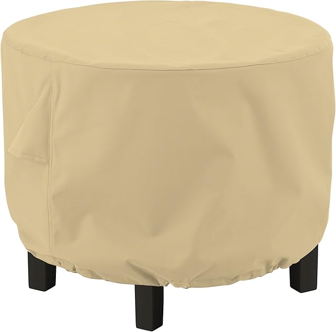 Classic Accessories Terrazzo Water-Resistant 24 Inch Round Ottoman/Coffee Table Cover, Outdoor Table Cover