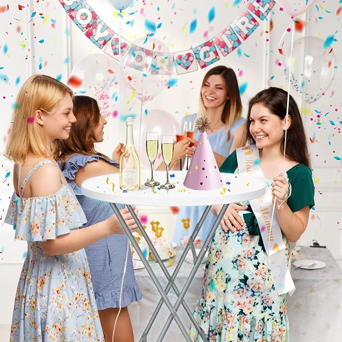 GUAGUA 32" Round Plastic Folding High Top Table - Versatile Bar, Cocktail & Portable Pub Table for Parties, Bistro & Events (White Set)
