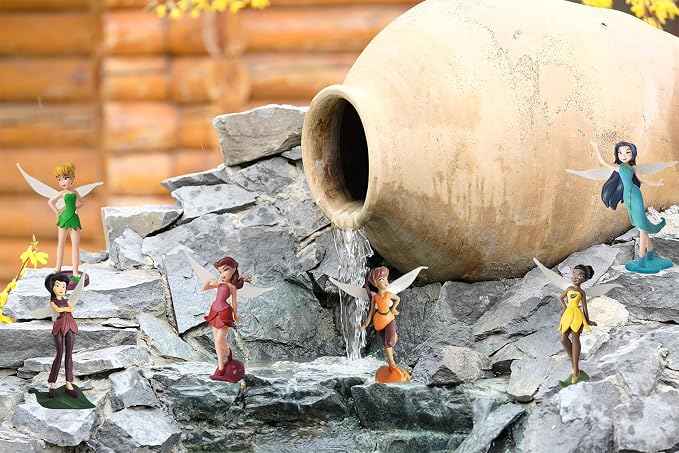 Grostmend Tinkerbell Party Decorations Mini Fairy Figurines Fairies for Fairy Garden Accessories Tinkerbell Cake Topper Miniature Figurines Decor Doll Birthday Gifts for Girls