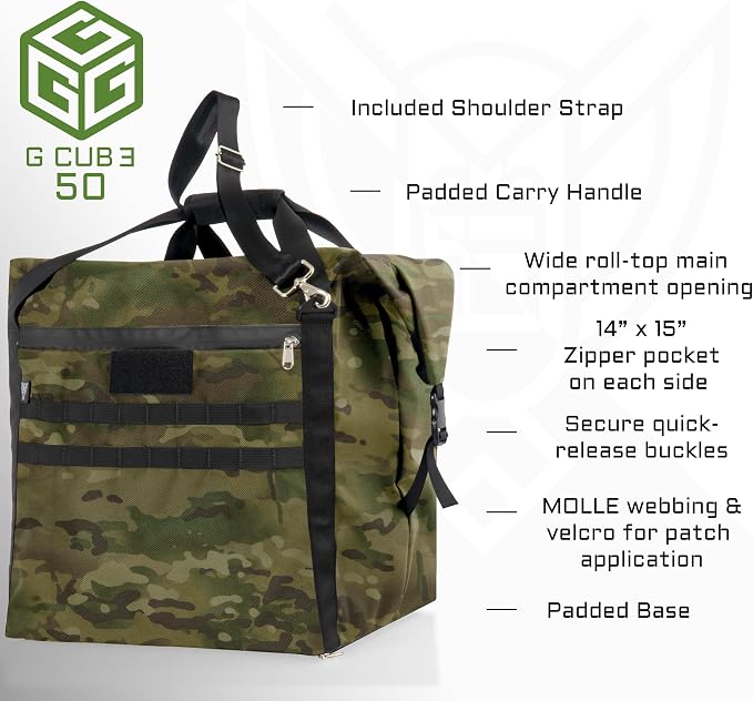 Xtreme Sight Line ~ G CUBƎ 50 Faraday Bag for Small to Medium Generators and Electronics ~ Protects Against EMP/CME/EMF/RF ~ Diamond Form Farday Lined Interior ~ Multicam Camo