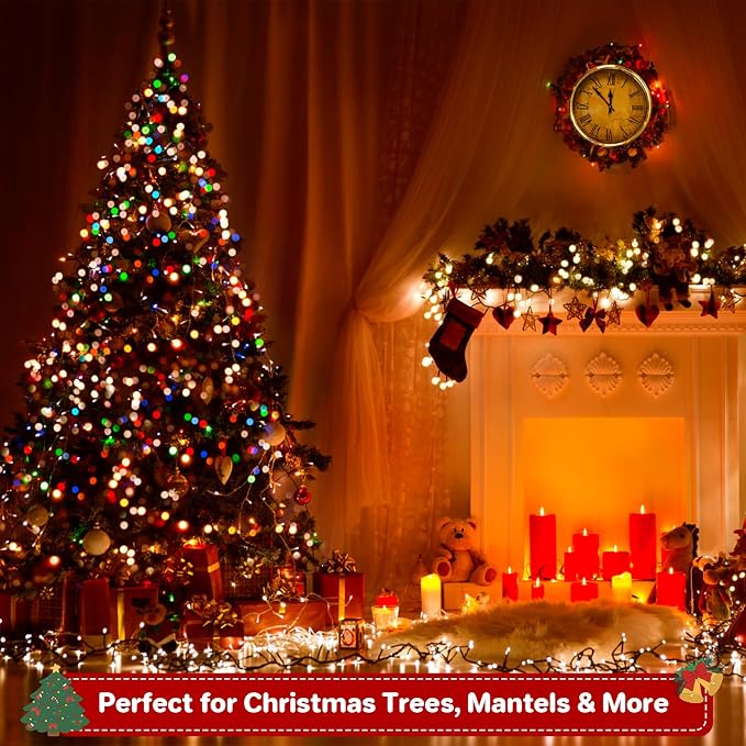 Extra Long 264Ft 800 LED Christmas Lights with Timer, Green Wire Fairy Starry String Lights Plug in, 8 Modes and Memory, forIndoor Outdoor Xmas Tree Wedding Party Decoration,Multicolor