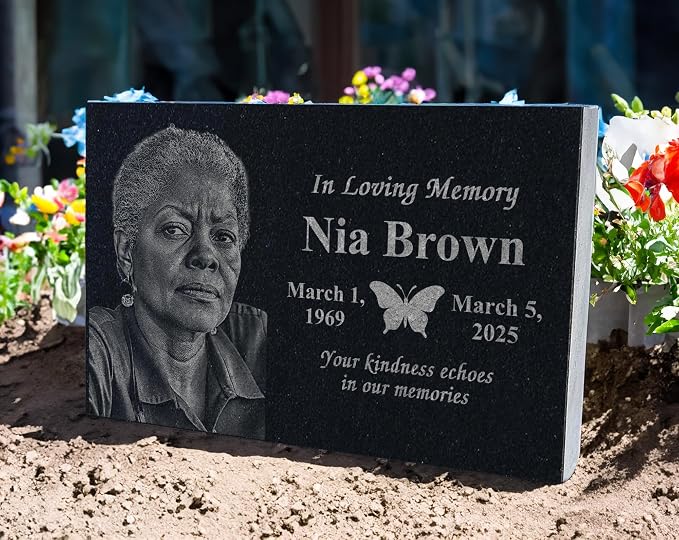 Memorial Headstone for Outdoors | Tombstone for Cemetery | Weatherproof Grave Marker | Memorial Cross | Yard Plaque | Decorations for Celebration of Life