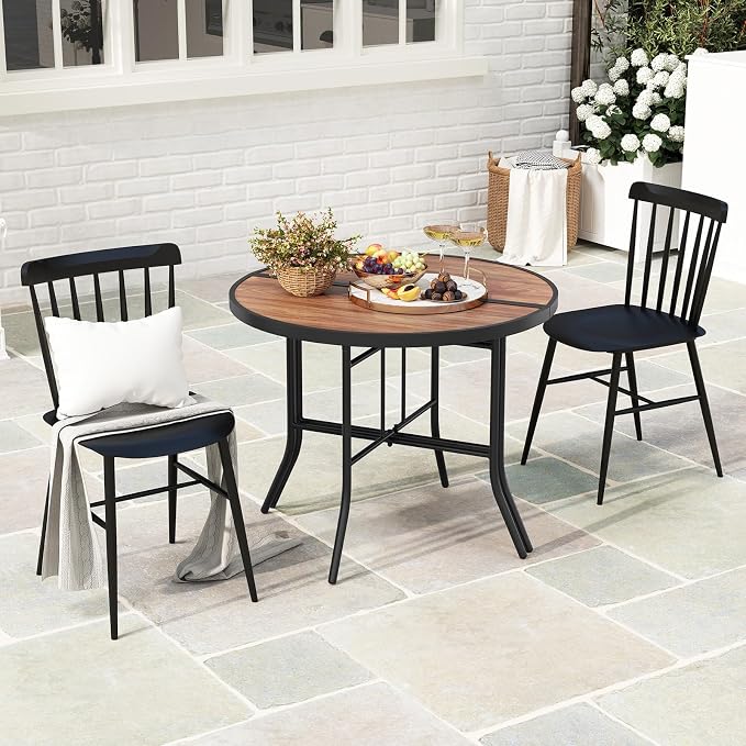 Giantex Half Round Folding Table, Half Moon Dining Table with Heavy-Duty Metal Frame, Portable Space-Saving Semi-Circle Bistro Table for Banquet Event Patio Garden Entryway (1)