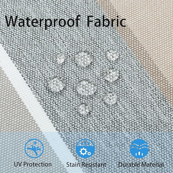 FUNHOME Outdoor Bench Cushion Cover 45 x18 x 3 inch,Water Resistant Cover with Zipper&Ties,Fade-Resistant Slipcover,Patio Porch Swing Cushion Cover Replacement Only,No Insert(Gray Stripe)