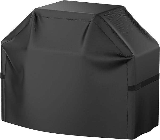 72 inch BBQ Grill Cover, Waterproof, Weather Resistant, Rip-Proof, Anti-UV, Anti-Fade, with Hook-and-Loop Straps, Gas Grill Cover for Most Grills (Black)