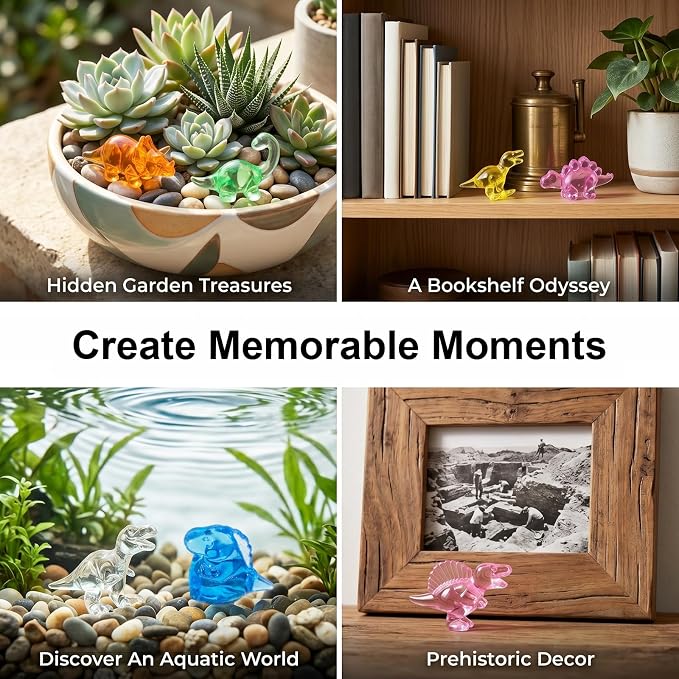 Mini Dinosaur Figurines, Resin Mini Animals Bulk, Tiny Dinosaur Statues for Desk Decor, Party Favors, Collectible Decorations & Treasure Hunt Games (200pcs)
