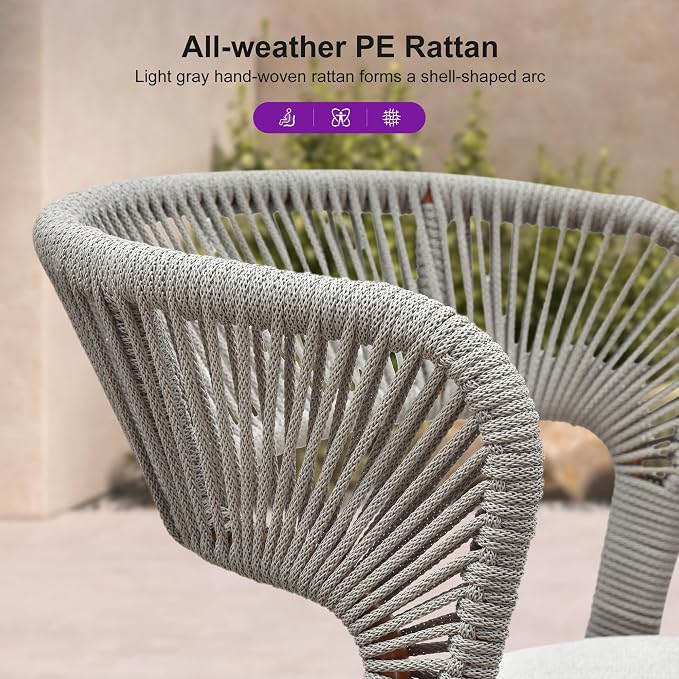 PURPLE LEAF 11 Pieces Outdoor Dining Set Patio Dining Furniture Aluminum Wicker Rattan Outdoor Dining Table and Chairs for Lawn Garden Backyard Brown