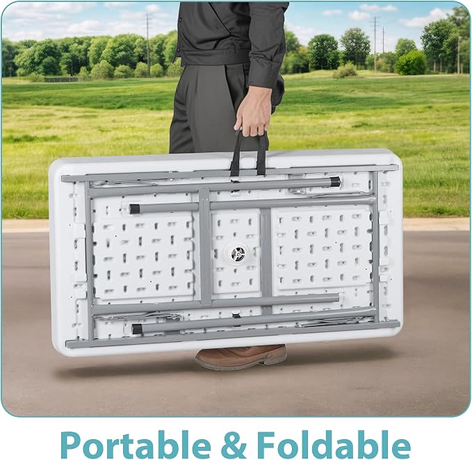 SUPER DEAL Party Ice Cooler Folding Table with 5L Bucket, Portable Outdoor Cooler Table with Removable Matching Skirt, Large Sink and Drain for BBQ, Picnic, and Camping