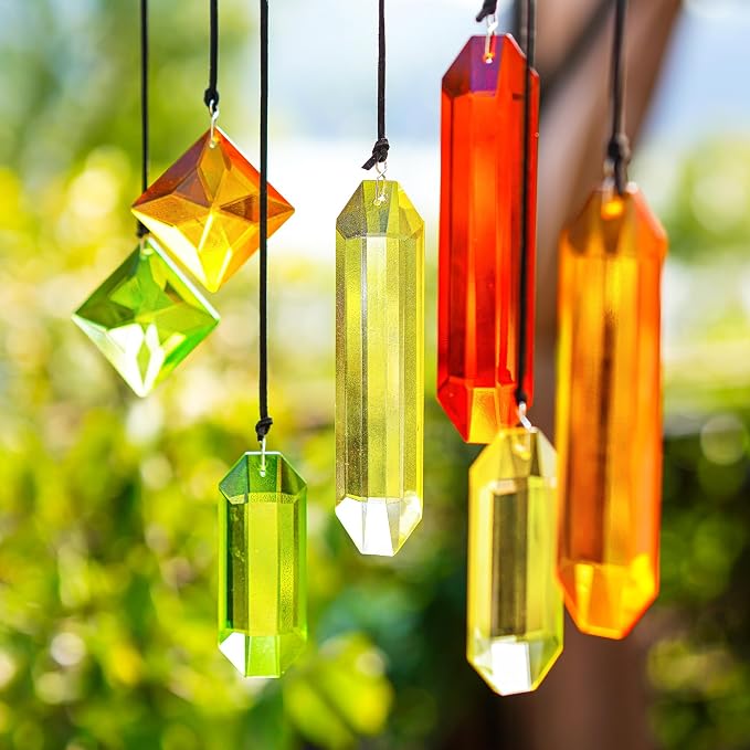 7PCS Crystal Prisms Suncatcher for Window Hanging (Season Design) | Rainbow Maker,Sun Catchers Indoor Window, Home Garden Thanksgivng Day Christmas Decorations,Gift For Women,Fall Decor