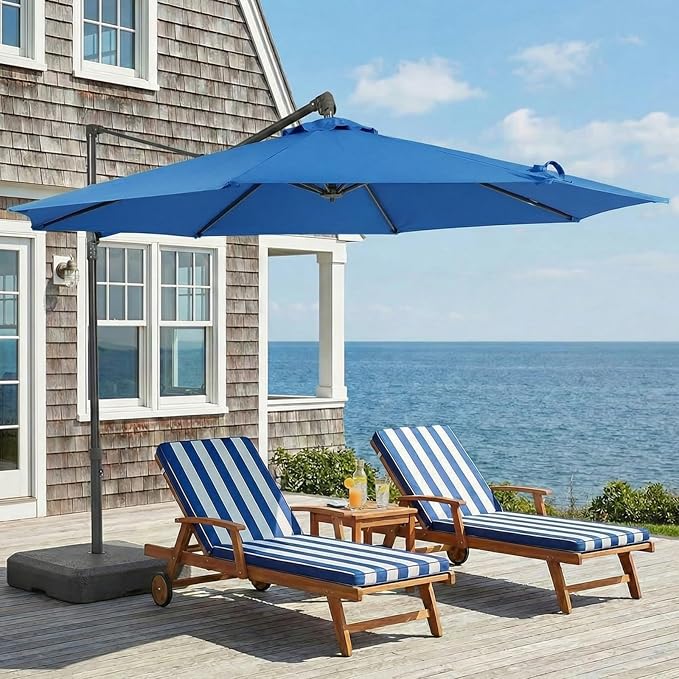 COWVIE Umbrella Canopy Replacement for 8 Ribs Patio Umbrella, Outdoor Table Parasol Replacement for Yard, Canopy Only