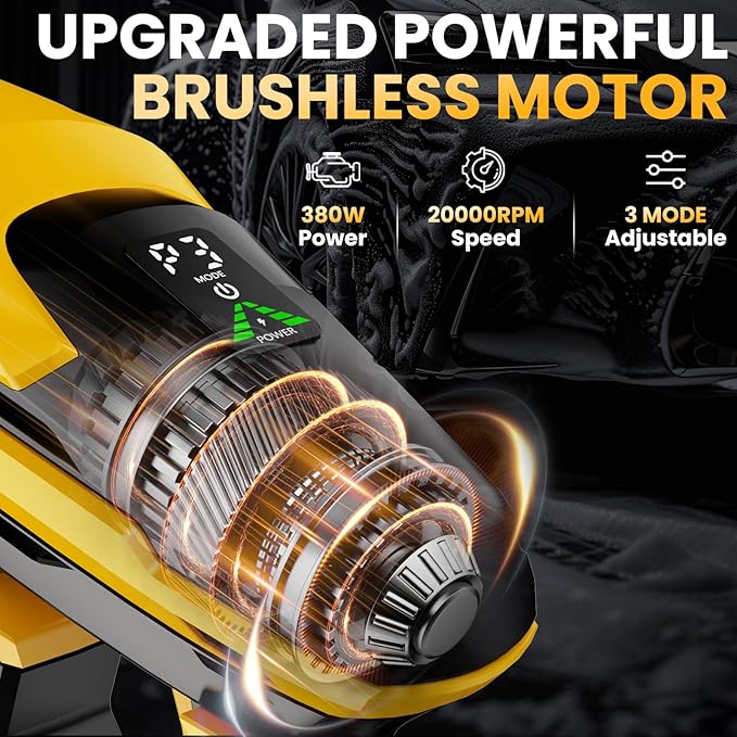 800PSI Cordless Portable Washer for Dewalt 20V Battery, Portable Handheld Washer with Brushless Motor, 6-in-1 Nozzle, 3 Level Adjustable for Car Yard Fence Wall Clean (Battery Not Included)