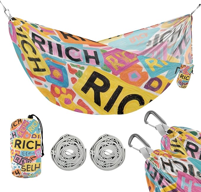 Colorful Cartoon Rich 330lb Capacity Camping Hammocks with Hanging Rope Indoor Hammock for Outside Patio Garden hamaca con soporte para adultos