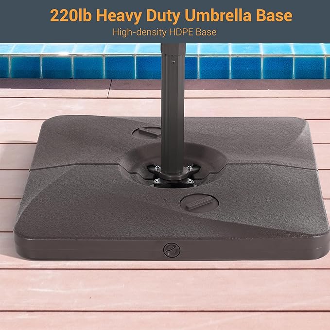 FLAME&SHADE 11 ft Cantilever Offset Patio Umbrella, Large Heavy Duty Outdoor Patio Umbrella Aluminum 360° Rotation Round Outdoor Umbrella for Deck,Pool,Backyard
