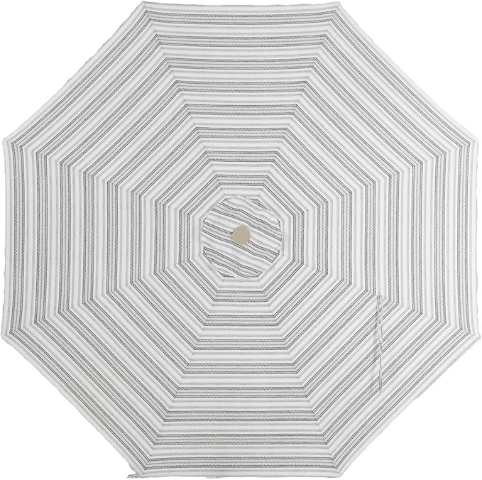 Tempera Striped Patio Umbrellas Outdoor Table Market Umbrellas with Crank & Pust Button Tilt|Auto-Tilt, 8 Steel Ribs, High Color-Fastness Canopy