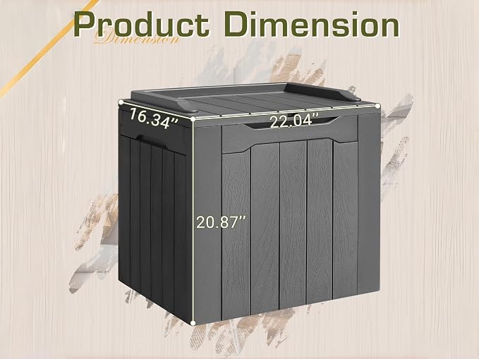 28 Gallon Outdoor Deck Box, Gray Waterproof Resin Storage Box with Lid for Patio, Toy Box Package Delivery