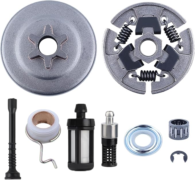 9pcs Sprocket Clutch Drum 3/8" Chainsaw Kit for 1123 640 2003, 1123 640 2073 Fit for Stihl 017 018 021 023 MS170 MS180 MS210 MS230 MS250 MS251 Chainsaw Parts with Needle Bearing Washer E-Clip