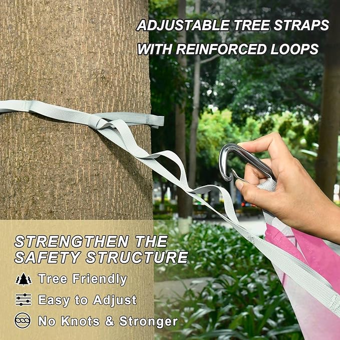 Magenta Checkered Dot Rhombus Plaid 330lb Capacity Hammocks Hanging Hammock for Camping Travel Accessories hamaca para acampar