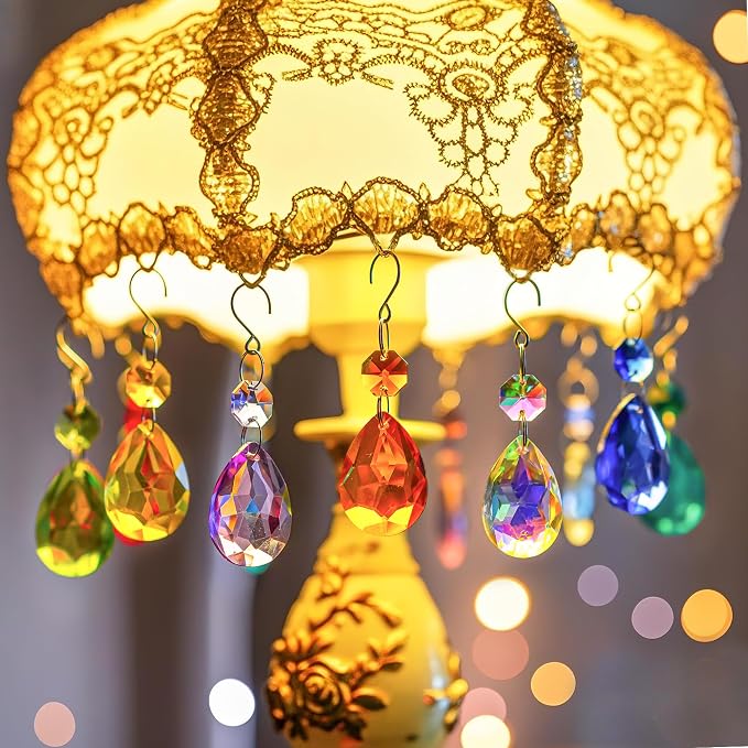 10 Pcs Amber Crystal Bauhinia Suncatcher Prisms Chandelier Window Decor | Amber Crystal Bauhinia Suncatcher Pendants 3 Inch Chandelier Beads Hanging Sun Catcher for Window Garden Wedding Decor