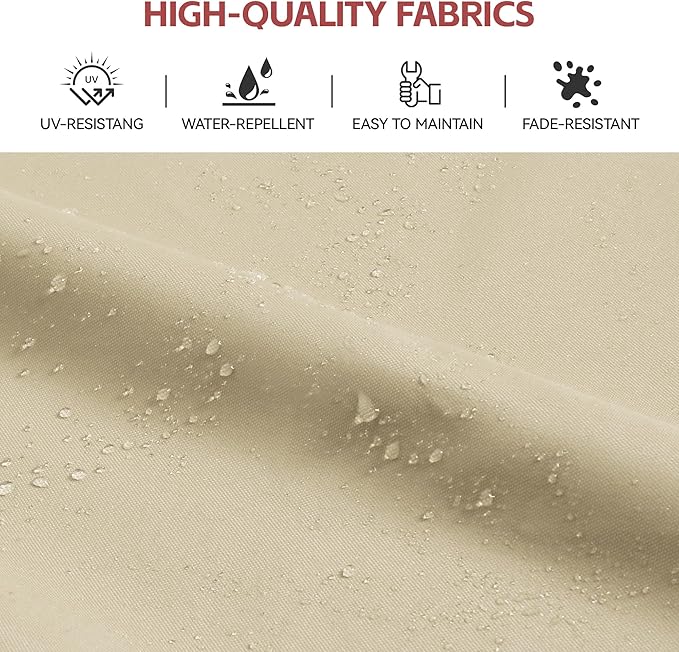 GENTEACO 10x13FT Wood Pattern Cantilever Patio Umbrella, Double Top Rectangle Offset Umbrella 7 Angle Tilts & 360° Rotation, Large Heavy Duty Outdoor Sun Umbrella for Pool Market, Beige