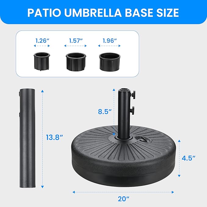 Simple Deluxe 9ft Outdoor Market Table Patio Umbrella with Button Tilt