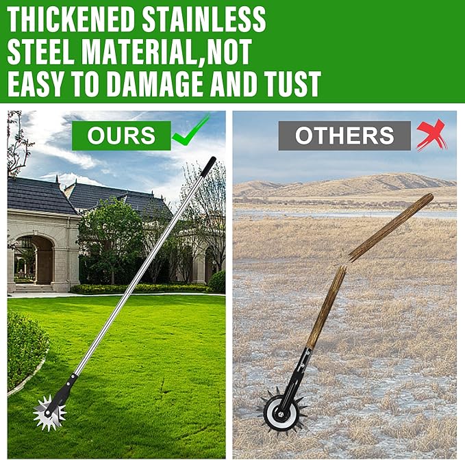 YEELOR Wheel Rotary Edger, Adjustable Length Lawn Edger, Stainless Steel Lawn Tool, Lawn Tool for Manual Edger, Sidewalks, Gardens, Driveways and Flower Bed Edging