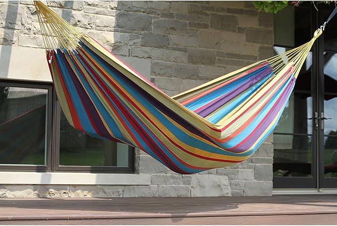 Vivere Brazilian Style Double Hammock Patio Outdoor Hanging Swing, Rio Night