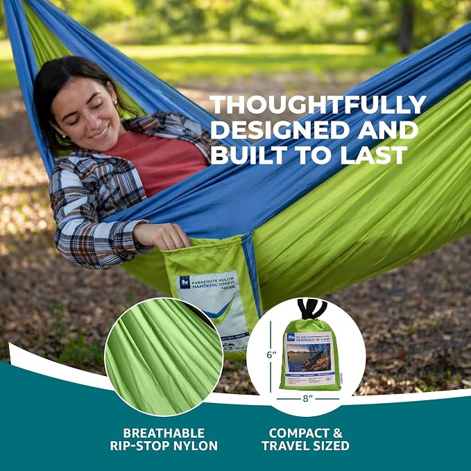 Bliss Hammocks BH-406XLS-MM Hammock in a Bag w/ Adjustable Tree Straps, 54-in. Wide, Weather & UV Resistant, 350 Lb. Capacity (Mermaid)