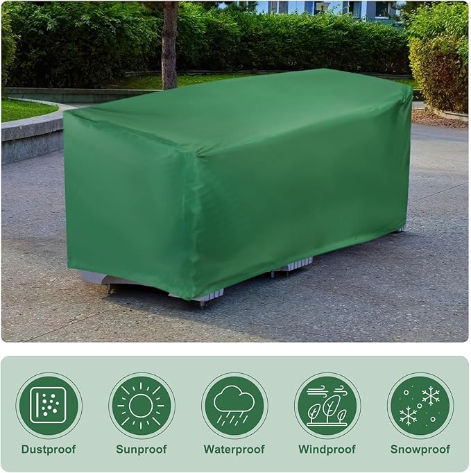 PATIKIL Outdoor Bench Cover, 210D Oxford Heavy Duty Waterproof Patio Furniture Covers for Garden Sofa Chair Table Zero Gravity, 53"L x 26"W x 35"T, Green