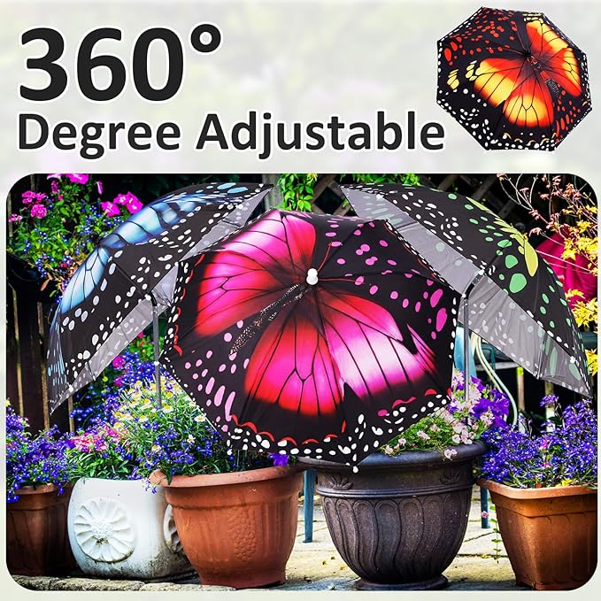 Plant Umbrellas for Outdoor Plants, Large Garden Plant Umbrella Shade Upgraded Adjustable Angle Height for Potted Plants Garden Beds