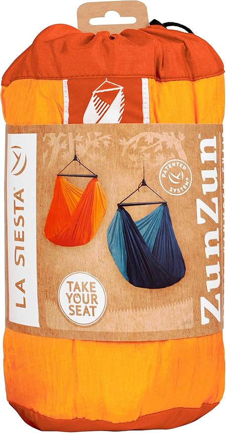 LA SIESTA ZunZun Travel Hammock Chair with Easy-Adjust Suspension, Lightweight, Portable, Outdoor Relaxation, Featuring Breathable Nylon Fabric, Max 265 Lbs, Sunrise