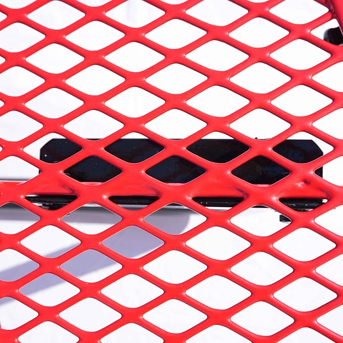 ADA Outdoor Picnic Table, Expanded Metal, Wheelchair Accessible, Red, 96 Inch